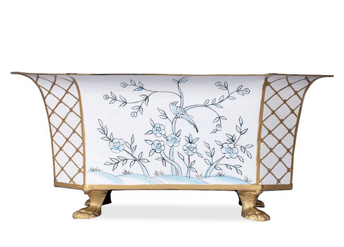 Ivory & Blue Octagon Planter