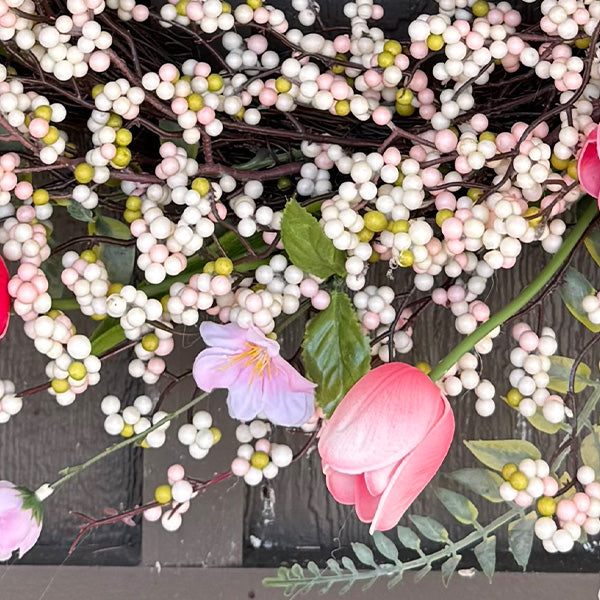 26 Inch Pink Blossom Wreath